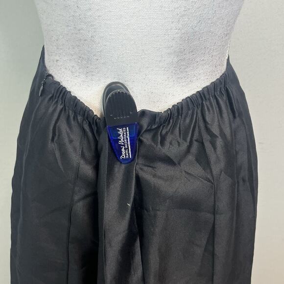 Talbots Woman Skirt Plus size 12 W Black Pure Silk A Line Midi Evening Cocktail - Picture 7 of 9